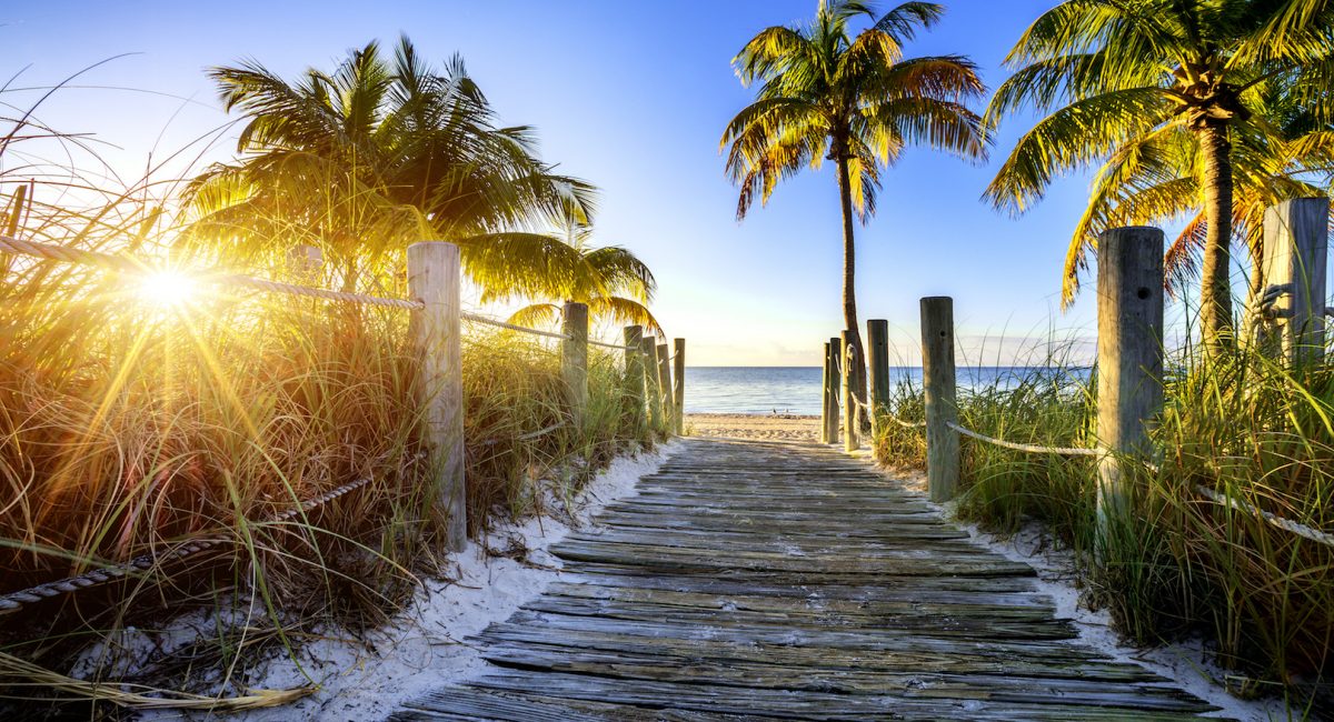 way to the beach in Key West, Miami, Floride, USA